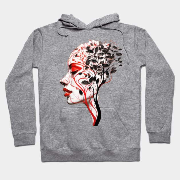 Floral Face: Nature's Elegance Hoodie by TooplesArt